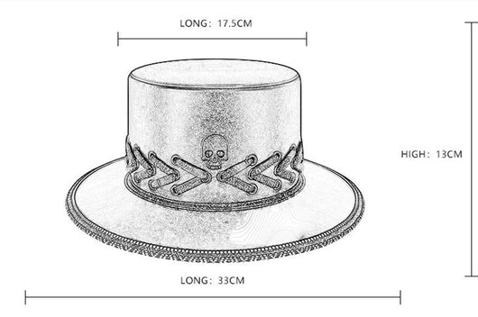 Sombrero de Copa Negro con Calavera Punk para Halloween - Image 9