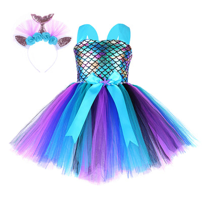 Vestido de Cosplay con Escamas de Pez Iridiscente para Niñas - Image 6