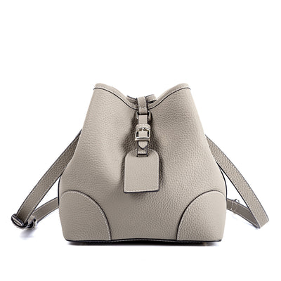 Bolso Cubo Retro de Cuero Genuino con Patrón Grabado y Cordón Ajustable - Image 12
