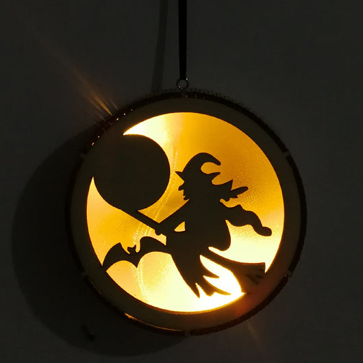Colgante LED de Madera para Halloween - Decoración Calada a Láser - Image 19