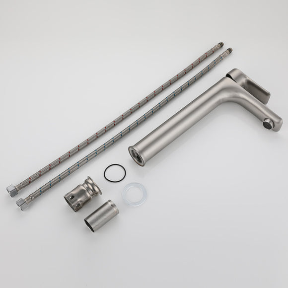 Grifo Monomando Acero Inoxidable 304 para Lavamanos - Agua Fría y Caliente