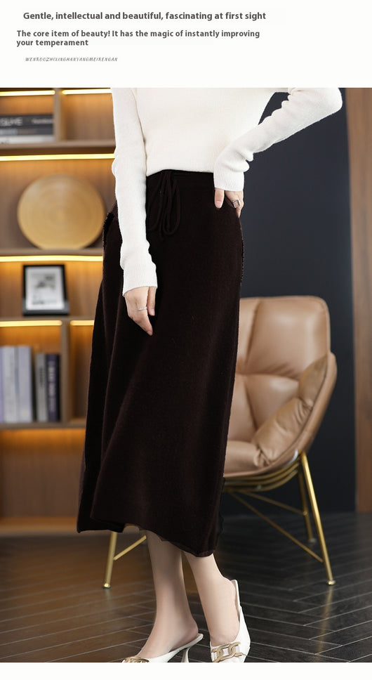 Falda Cashmere Elegante con Detalle Anudado para Mujer - Image 21