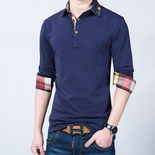 Camiseta de Algodón Manga Larga para Hombre - Primavera y Otoño - Image 8