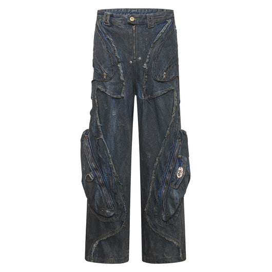 Pantalones Vaqueros Oversized Estilo Urbano Americano Corte Pesado - Image 7