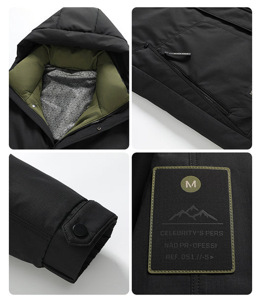 Chaqueta Impermeable con Capucha de Plumón de Pato Blanco - Image 23