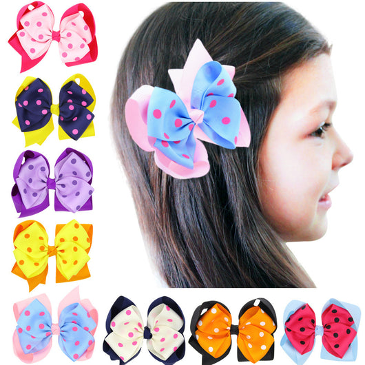 Clip Decorativo Infantil de Dos Capas con Lunares y Moño - Image 6