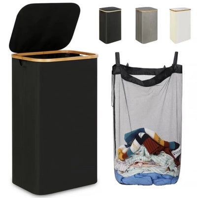 Canasta Plegable para Ropa Sucia con Tapa y Protección Antipolvo - Image 11