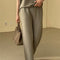 Conjunto de Punto Suelto con Cuello V y Mangas Tres Cuartos - Colores Lisos