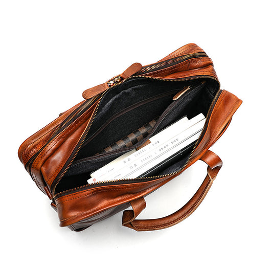 Maletín Vintage de Cuero para Hombre con Gran Capacidad - Image 14