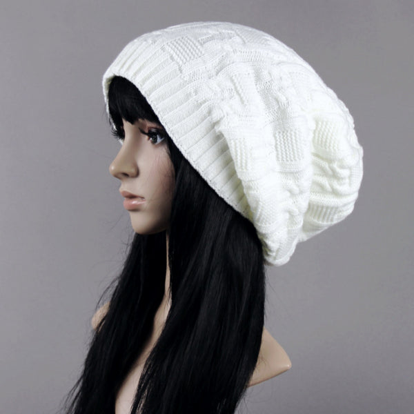 Gorro Tejido de Lana Doble Capa para Invierno - Mujer