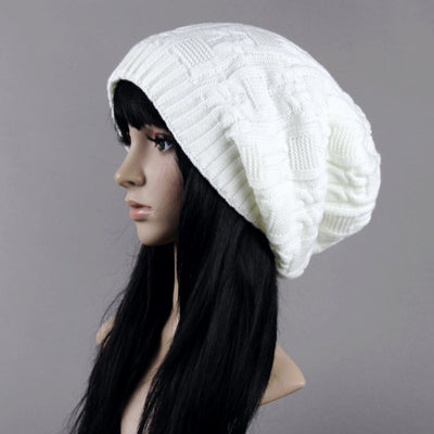 Gorro Tejido de Lana Doble Capa para Invierno - Mujer
