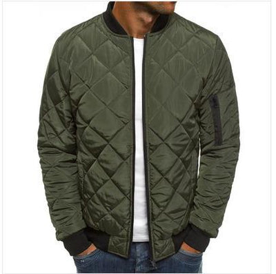 Chaqueta de Algodón para Hombre con Cuello de Pie y Costuras de Diamante - Image 7