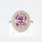 Women's High Carbon Diamond Oval Dove Egg Ring Dorado Rosado Tamaño 5