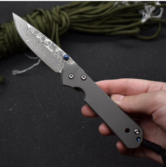 Cuchillo Plegable Damascus de Acero Damasco Premium - Image 10