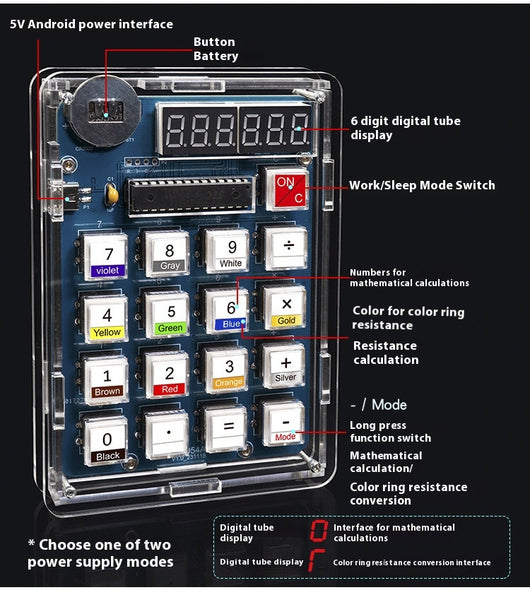 Kit DIY Calculadora con Microcontrolador de Chip Único y Pantalla Digital - Image 10