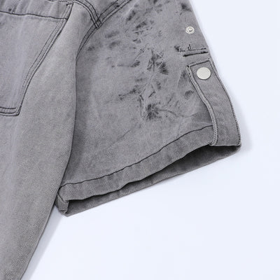 Conjunto de Camisa y Shorts Denim Retro Desgastado para Verano - Image 24