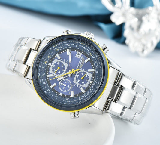 Reloj Casual para Hombre con Seis Agujas y Correa de Acero Inoxidable
