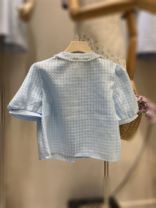 Conjunto de Falda Alta y Blusa de Perlas para Verano - Image 15