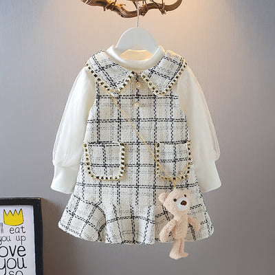 Conjunto Elegante para Niña Estilo Coreano - Chaleco y Vestido Occidental de Dos Piezas - Image 11