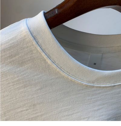 Camiseta Blanca de Algodón para Hombre - Verano Suelta Talla Grande Manga Corta Bordada - Image 14