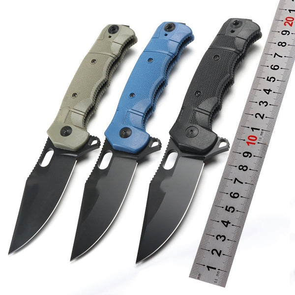 Cuchillo Plegable de Supervivencia Outdoor - Acero Inoxidable con Funda de Nylon