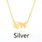 Butterfly pendant letter necklace Plateado Q
