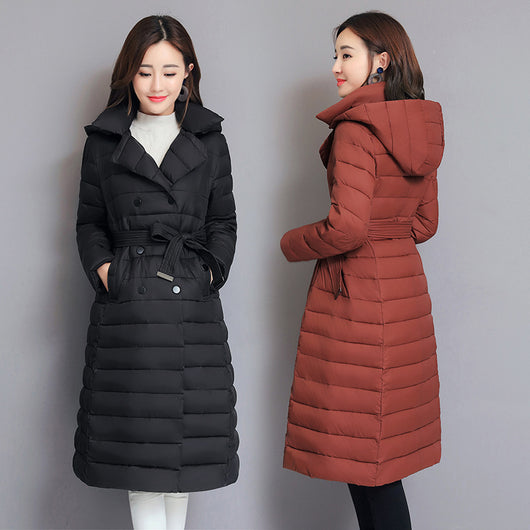 Abrigo Acolchado Mujer Largo con Capucha - Chaqueta Térmica Impermeable - Image 5