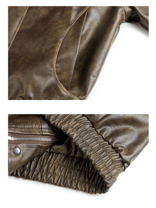 Ropa de Cuero Retro Holgada para Hombre y Mujer - Image 9
