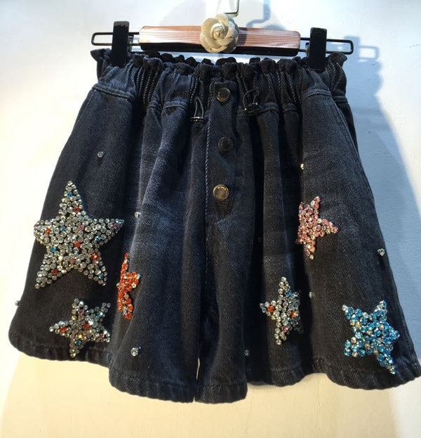 Shorts Talle Alto Diamantados de Lujo para Mujer