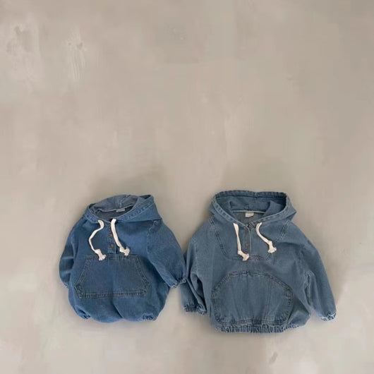 Sudadera Denim con Capucha para Bebés Niños y Niñas - Image 2
