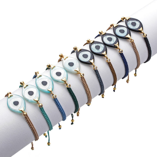 Pulsera Tejida a Mano con Ojo de Demonio Turco en Resina - Image 2