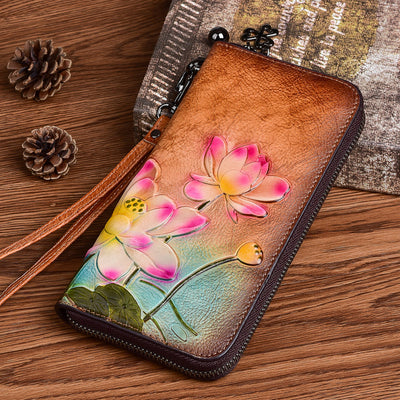 Monedero de Cuero Genuino con Cierre y Relieve Embossed para Mujer - Image 14
