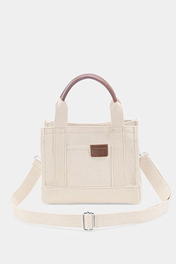Bolsa Tote de Lona Crema para Mujer