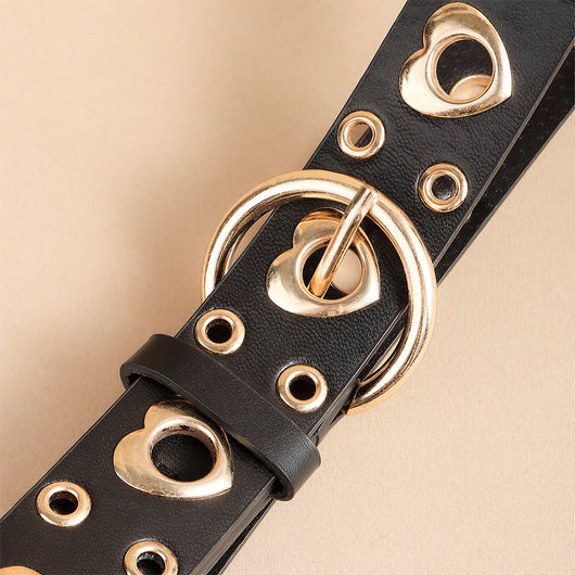 Cinturón Metal Punk para Mujer con Corazón Calado - Estilo Hip Hop Negro - Image 13