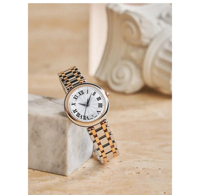 Reloj de Cuarzo con Correa de Acero y Esfera Romana Pequeña en Cuero - Image 15