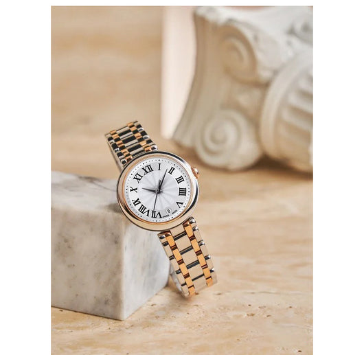 Reloj de Cuarzo con Correa de Acero y Esfera Romana Pequeña en Cuero - Image 15