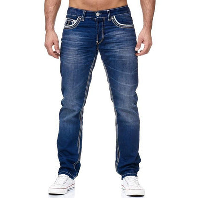 Jeans Hombre Blancos Rotos Cintura Media Corte Recto - Image 2