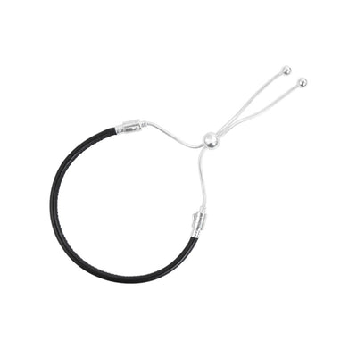 Pulsera de Cadena en Cuero Negro - Image 11