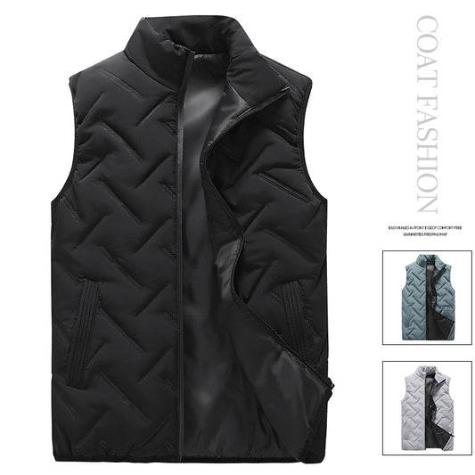 Chaleco Acolchado de Plumón para Hombre - Abrigo Suelto Otoño Invierno