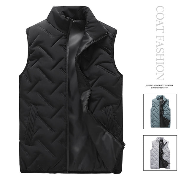 Chaleco Acolchado de Plumón para Hombre - Abrigo Suelto Otoño Invierno