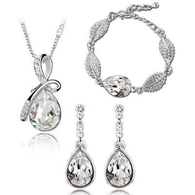 Set de Joyas Elegantes: Aretes Gota de Cristal, Collar Acacia y Pulsera - Image 12