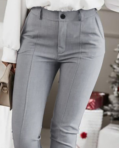 Pantalones Skinny Ajustados para Mujer con Puño Acanalado - Versátiles y Cómodos - Image 3