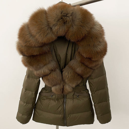 Chaqueta Acolchada Corta Ajustada para Mujer con Forro de Piel - Image 76