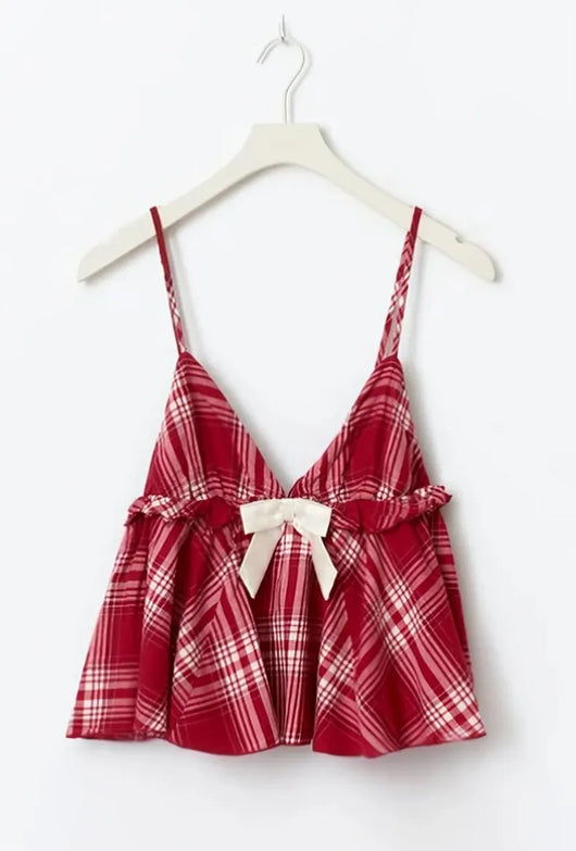 Camisola Vintage Cuadros con Lazo - Diseño Sexy y Cómodo para Mujer - Image 19