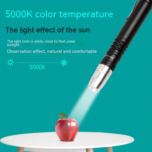 Linterna Médica Dual LED Blanca y Púrpura - Bolígrafo Lámpara Profesional Aluminio