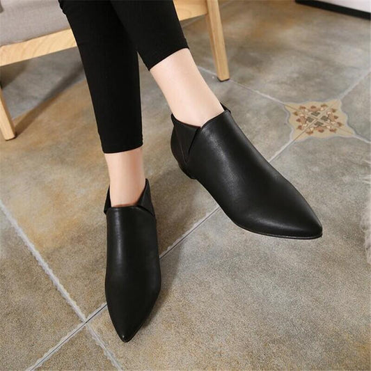 Zapatos Planos de Cuero Ante Estilo Británico para Mujer Talla Grande
