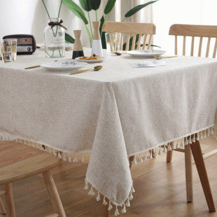 Mantel Impermeable Estilo Mediterráneo a Rayas Azules con Borlas - Image 9