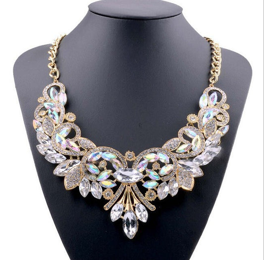 Collar Flor de Aleación de Diamante para Mujeres - Image 2