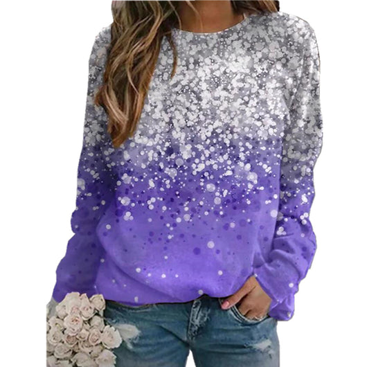 Camiseta Manga Larga Estampada Cuello Redondo para Mujer - Image 3