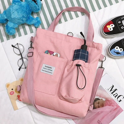 Mochila Estilo Harajuku con Bolsillos - Bolsa de Lona para Estudiantes y Mujeres - Image 7